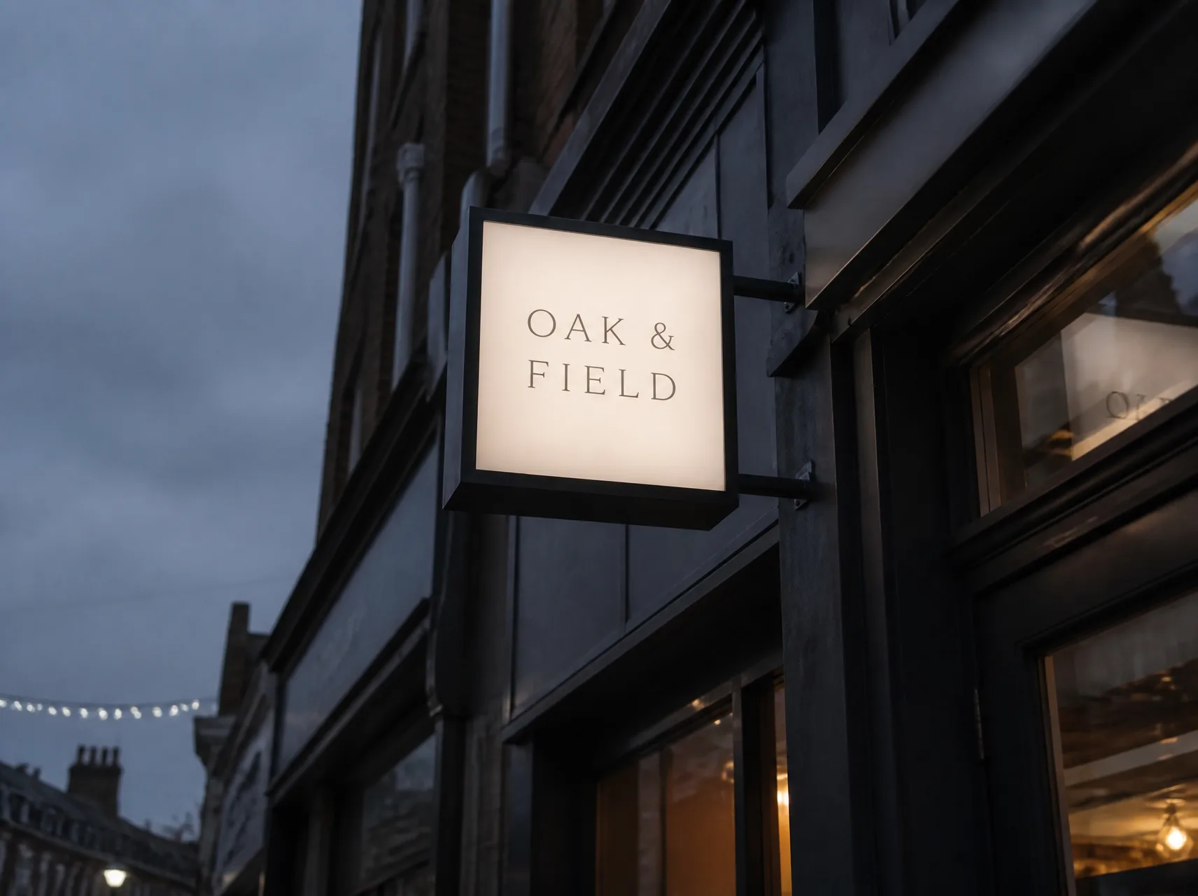 Projecting box sign