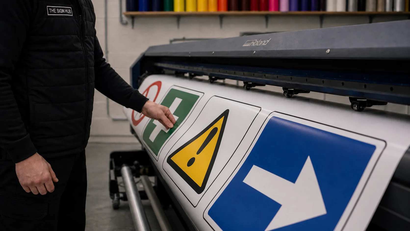 Large-format printer running a panel