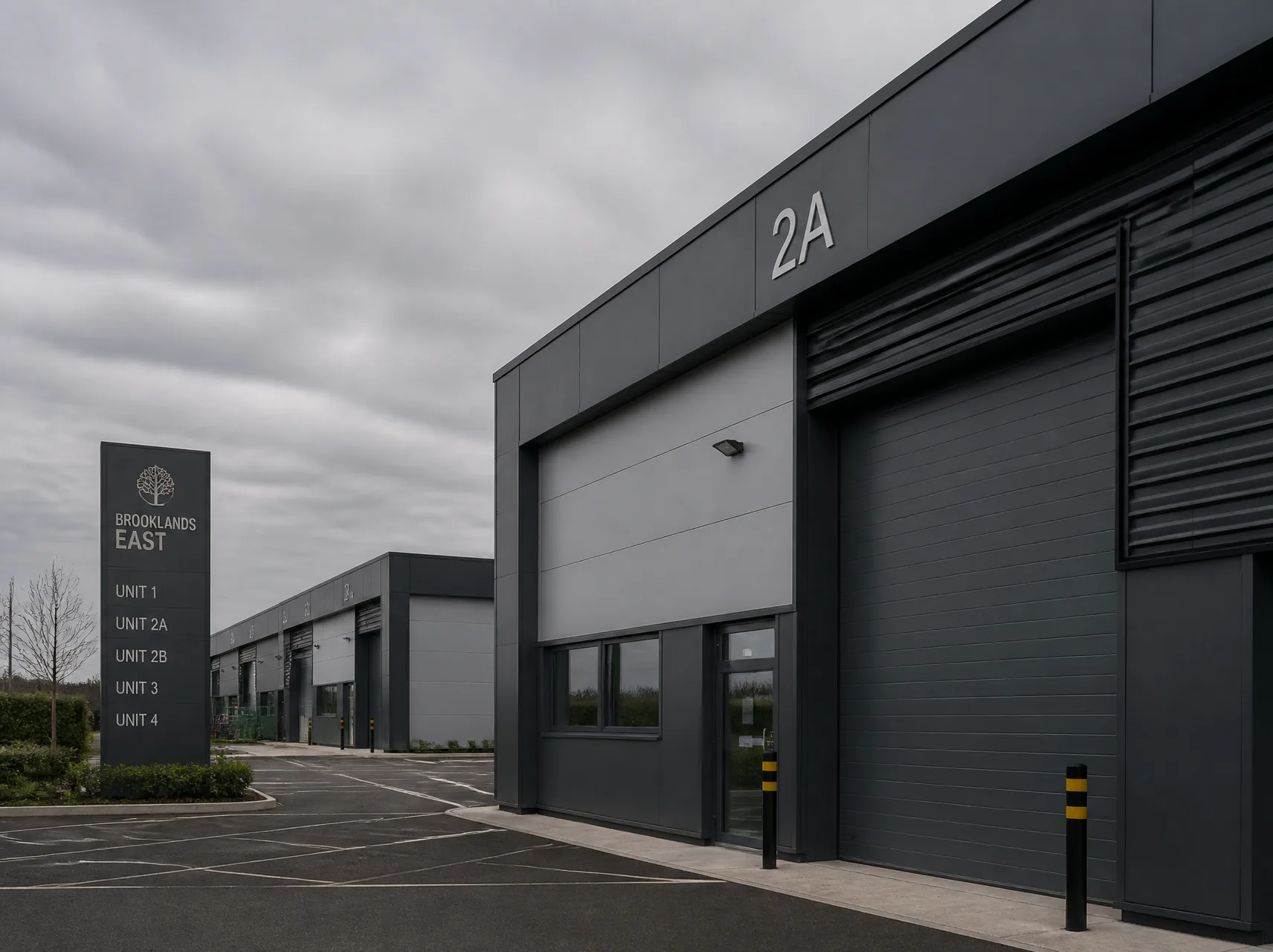 Aluminium composite fascia panels on an industrial unit