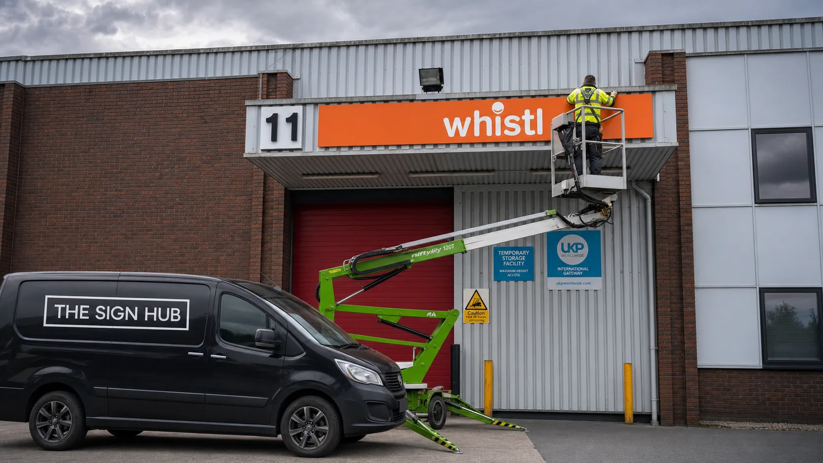Fitters installing a panel on site