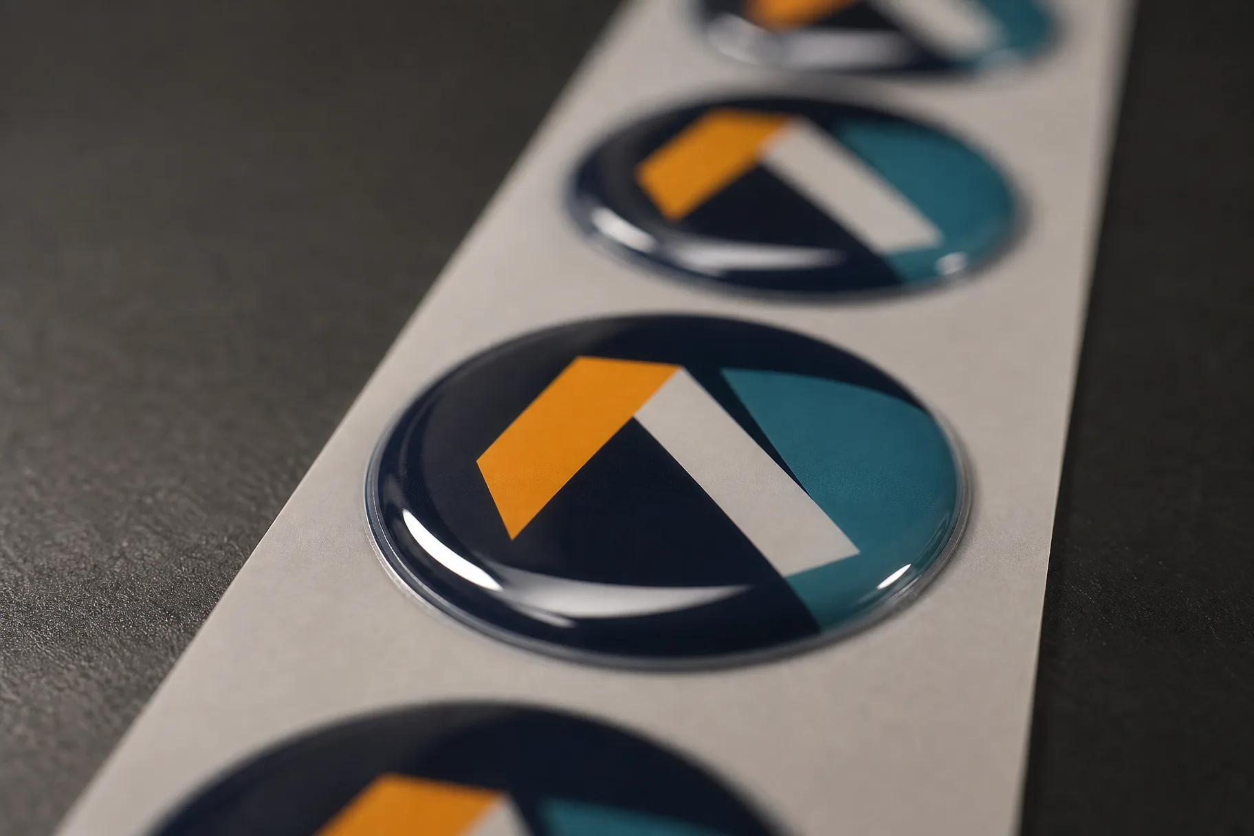 Domed resin badges
