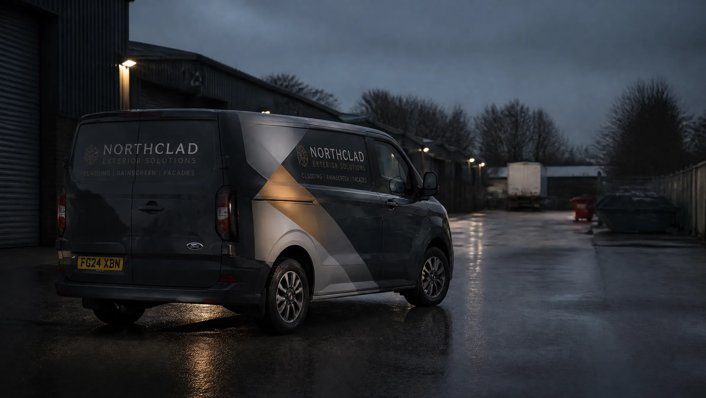 Cut vinyl livery being applied to a van